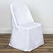 Efavormart White Folding Chair Cover-Flat--PACK OF 5
