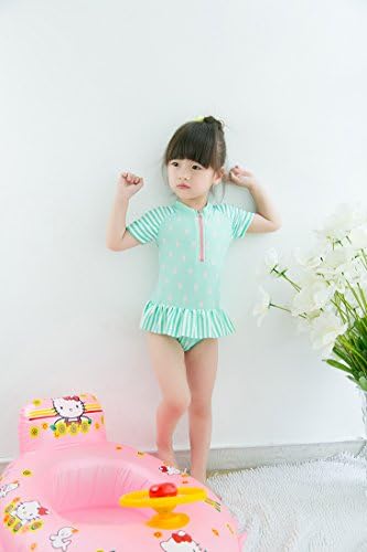 novatx Baby Girl Short Sleeve Tutu Kids 1 Piece Swimwear KSW0009 (1/2y, Green)