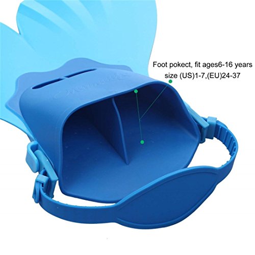 Sinwo Children Kids Mermaid Swim Fin Mermaid Monofin Tail Flipper Swimwear (Blue)
