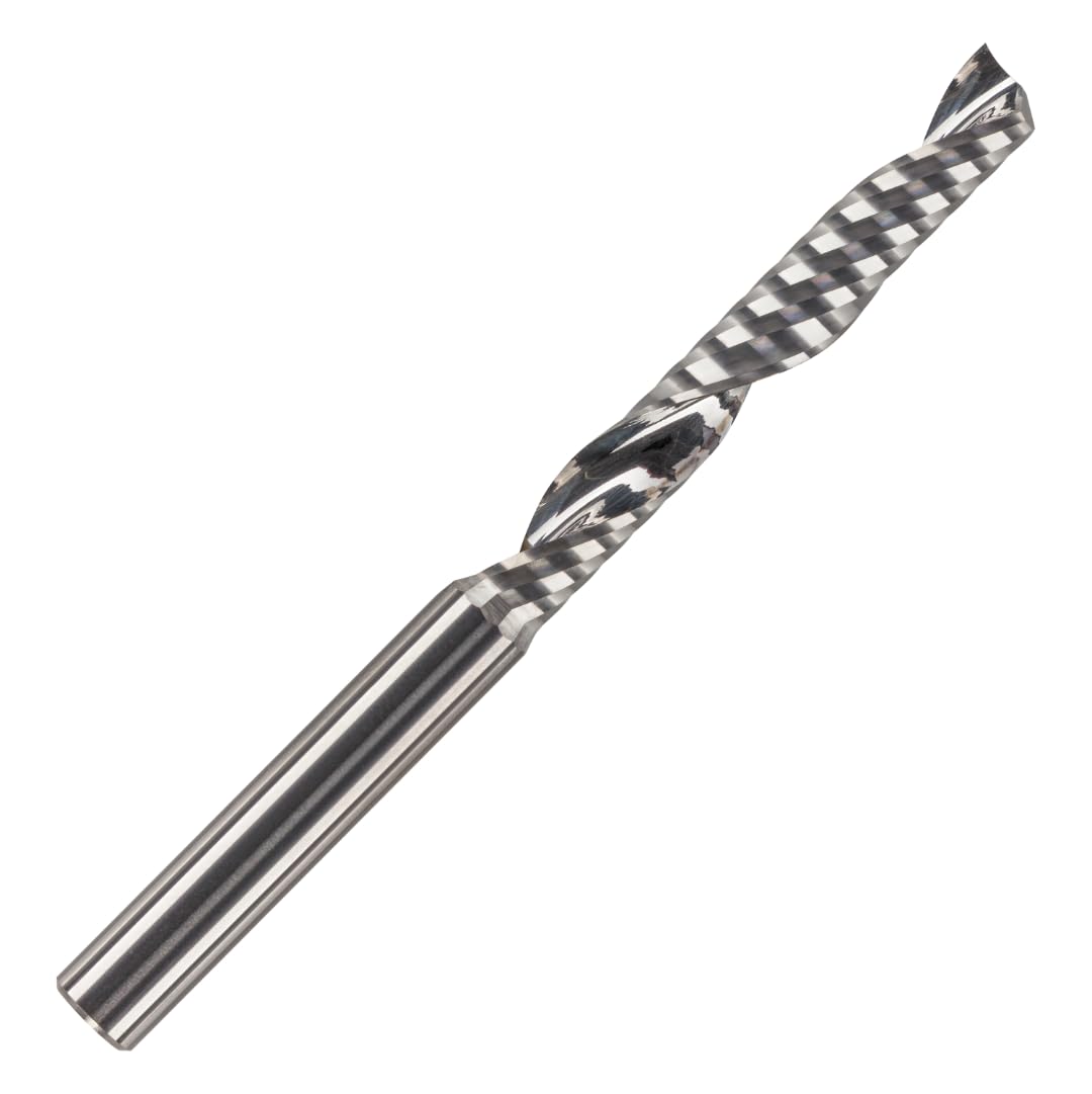 Rennie Tools 6mm x 42mm Flute x 1/4" Shank Solid Carbide Single Flute Spiral Router Cutter Bit End Mill for ACM, Aluminium, PVC, Acrylic and Hard Woods. 6mm Router Bit