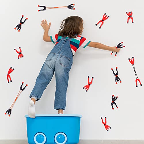 AMOR PRESENT 42PCS Wall Climbing Ninjas, Ninja Toys with DIY Stickers Sticky Rolling Men Stretchy Climbers Window Crawlers for Kids Party Favor Novel Toys