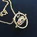 GeeVen 4 Piece Necklace Bracelet with The Deathly Hallows Golden Snitch Time Turner Chain Pendant Necklace for Harry Inspired Fans Gifts Collections