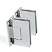 SUNNY SHOWER SH-CH 1 Pair (2 Hinges) Frameless Pivot Shower Door Hinge, 90 Degree Wall-to-Glass, Stainless Steel Polished, Chrome