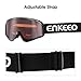 Enkeeo Motorcycle Goggles Anti-Scratch Cycling Googles Dust Proof Bendable Eyewear with Padded Soft Foam, Adjustable Strap for Adults' Cycling Skiing Climbing Shooting (Orange Lens)