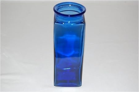 Square Glass Bottle Or Bud Vase Cobalt Blue Large Amazon Co Uk