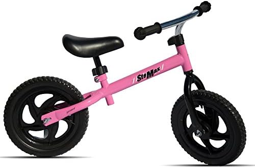 12” Balance Bike-No Pedal Sport Bicycle with Carbon Steel Frame and Adjustable Handlebar and Seat-Perfect for Children and Toddlers Ages 2 to 6 Years Old- 66lbs Capacity
