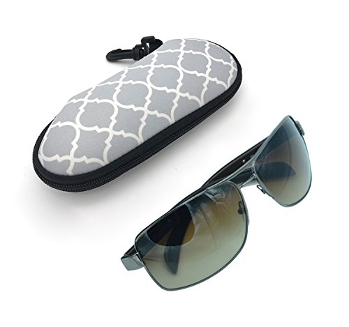 Wanty Portable Travel Zipper Soft Neoprene Safety Pouch Box Case for Sunglasses, Swimming glasses and Eyeglasses (Lantern gray)