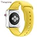 Threenine for Apple Watch Band, Durable Soft Silicone iWatch Strap Replacement Sport Band for Apple Watch Band Series 3 Series 2 Series 1 Sport, Edition (Pollen Yellow, 38mm S/M)