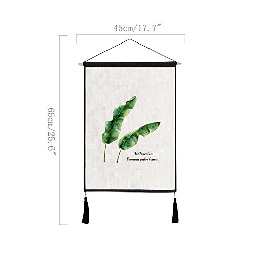 Adarl Hanging Painting Wall Art Wooden Scroll Painting Rolling Art Print on Canvas Framed with Tassel Ready to Hang for Home Office Decor(Lotus)