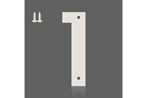 Ya_chtttwo 6 Inch Aluminum House Numbers Available in 2/3/4/5/6/8/10/12 inches-multiple sizes Rustproof, Lightweight, Recyclable & Easy to Install Address Signs (White 1)