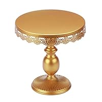 VILAVITA 10 Inch Cake Stand Round Cupcake Stands Metal Dessert Display Cake Stands, Gold