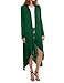 Meaneor Women's Long Sleeve Waterfall Asymmetric Drape Open Long Maxi Cardigan,  XX-Large, Green
