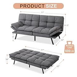 Opoiar, Modern Convertible, Sleeper Couch,Memory