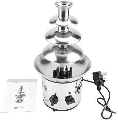FANPING Chocolate Fountains,4 Tiers Electric Chocolate Fountain Mini Stainless Steel Fondue Waterfall Melting Machine for Cooking Commercial Household Wedding Birthday Christmas