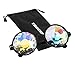 YOOSKE Kaleidoscope Glasses Round Sunglasses for Women Men Rainbow Prism Sun Glasses Mirrored Steampunk Goggles with Sunglasses Cloth Bag (Black Frame)
