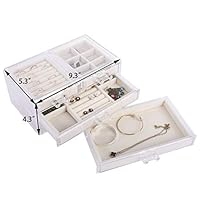 Vencer Acrylic Jewelry Box 3 Drawers, Velvet Jewellery Organizer | Earring Rings Necklaces Bracelets Display Case Gift for Women, Girls