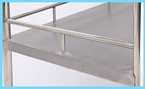 Medical Trolley Treatment car Stainless Steel Instrument Table/Medical Vehicle Surgical Vehicle/Changing Vehicle Instrument car/Double Drawer Beauty car -Tool cart (Size : L-6644cm) - Thumbnail 6