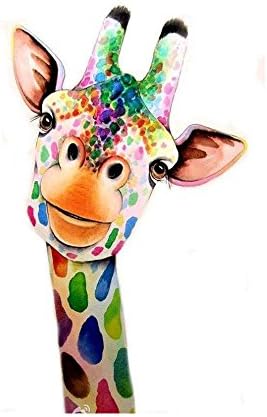 KXN 5D DIY Diamond Painting Full Square Drill Rainbow Giraffe Rhinestone Embroidery for Wall Decoration