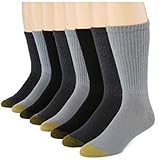 Gold Toe Men's Premier 6-pair Crew Athletic Socks + 2 Extra Pairs (Multi Greys) …