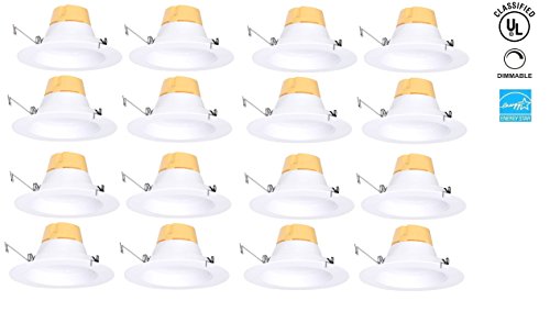 image for us green lighting 16 Pack 6-inch LED Recessed Retrofit Downlight, 19w,