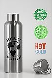Best Value Eco-friendly Premium Stainless Steel Hot and Cold Bottle and Thermos 20 oz BPA free, Sweat-Proof, Leak Proof, Insulated Double-Walled Vacuum Wide-Mouth Design with Logo and Gift Box