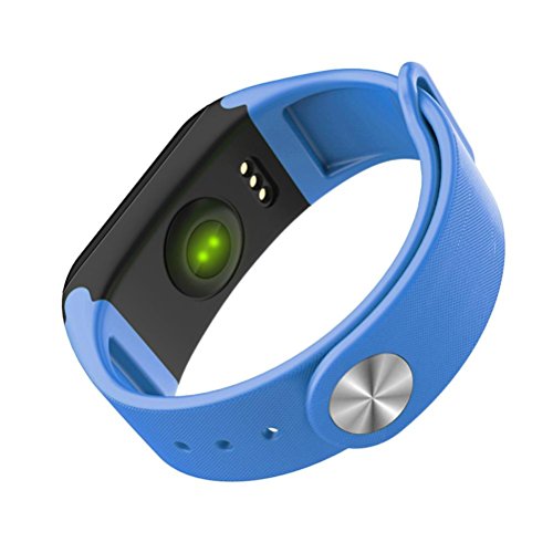 L@YC Waterproof Fitness Activity Tracker with Bluetooth Wireless Sync Tracker Sleep Monitor Pedometer OLED Display, Blue