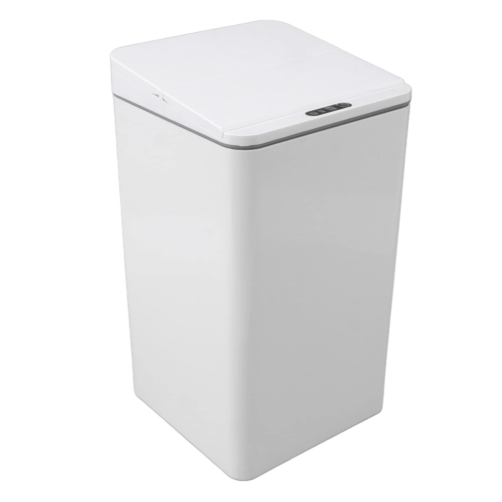 Desktop Trash Can, Touchless Automatic Rubbish Can Motion Sensor Garbage Can 9L Slim Smart Trash Can USB Charging Small Trash Bin With Foldable Lid for Bedroom, Bathroom, Office (White)