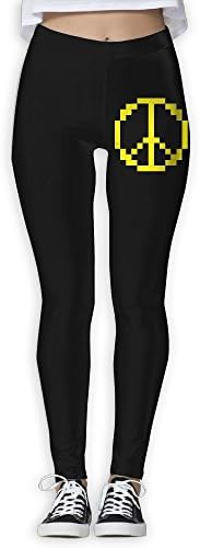 KLYUJIA Yoga Pants, Women's Power Flex Pixel Peace Yoga Capris Tummy Control Workout Running Leggings