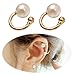 Faux Pearl U Studs Ear Crawler Earrings Cuffs Climber Ear Wrap Pin Vine Non-pierced Charm Clip On Jewelry Small Pearl Golden Tone