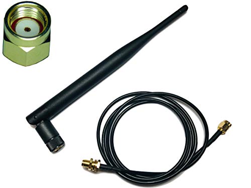 1 x Dual Band 2.4GHz 5GHz 6dBi RP-SMA Wireless Antenna Plus 1M RG174 Cable