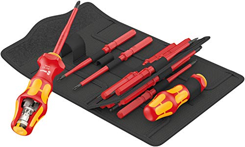 Wera 05057485001 Kraftform Kompakt Turbo I Imperial 1, VDE Isolierter Getriebe Schraubendreher Satz, 16-teilig