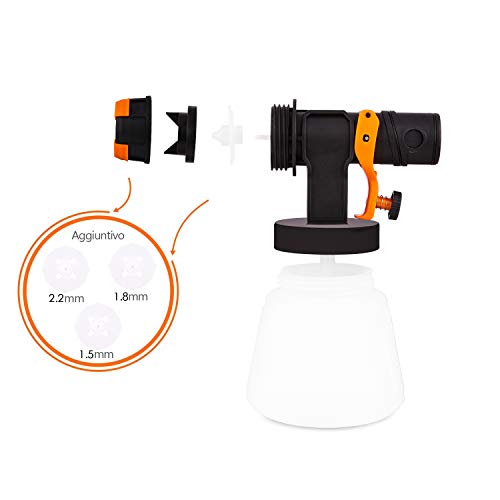 Paint Sprayer Voluker 600 Watt High Power HVLP Home Electric Spray Gun Three Spray Patterns 3 Nozzle Sizes 1000 ml Detachable Container - Thumbnail 2