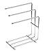 Home-X - Free Standing Towel Rack, Space Saving Kitchen Towel & Hand Towel Rack Holds 3 Towels at Once, Polished Chrome Finish & Design Looks Great in Kitchens & Bathrooms (Towels Not Included)
