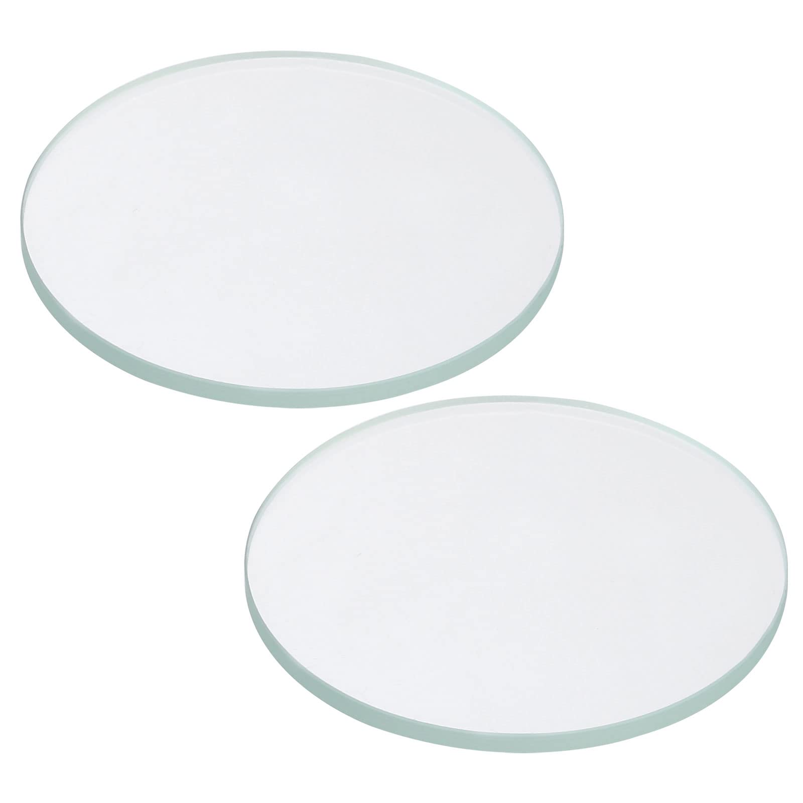 PATIKIL 1.57x0.08 Dia Flashlight Glass Lens, 2 Pcs Polished Edge Glass Lens for LED Light Source Lens Handheld Flashlight Replacement, Transparent