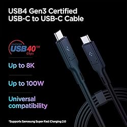 Spigen [USB-IF Certified USB 4 Cable 2.6ft for
