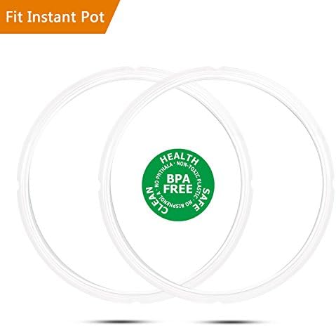 Silicon Sealing Ring for Instant pot 6qt or 5qt Accessories, BPA Free Passed FDA and LFGB Tests, Parts Replacement Fits Instapot 2 Pack Clear