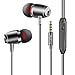 Earbuds, Aothing Wired In Earphones Stereo Headphones Punchy Bass Noise Isolating Earphones Tangle Free in Line Volume Control Built in Mic Earbuds (Black)