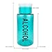 PANA 7 Oz TEAL Alcohol Labeled Liquid Push Down Pump Dispenser Bottle with Flip Top Cap