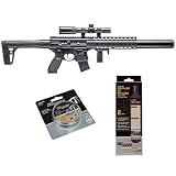 SIG Sauer MCX .177 Cal CO2 Powered Advanced Air Rifle with CO2 90 Gram (2 Pack) and 500 Lead Pellets Bundle (Black, 1-4x24 Scope)