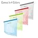 Reusable Silicone Food Preservation Bags, Food Savers, FDA & SGS Food Grade Silicone For Hot Cooking, Freezing, Snack Packing & Sous Vide Cooking. Airtight & Leak-Proof. 4 PCS, 4 Colors (Large Size)