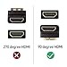 Cable Matters 2-Pack Right Angle HDMI Adapter with 4K 60Hz and HDR Support, 90 Degree HDMI Right Angle Adapter, Black