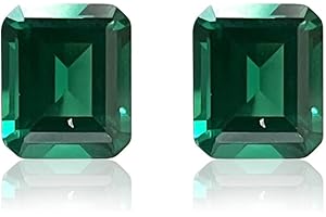 Gryrigns 2Pcs 5.8cts-38.8cts Loose Octagon Imitative Emerald Stone 3A Grade VVS Clarity Nano Green Gemstone for Jewelry Making