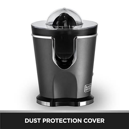 BLACK+DECKER Premium Stainless Steel Citrus Juicer, 100W Powerful Motor, Anti-Drip Spout, Pour-into-Glass Design, Dishwasher Safe, Premium Metallic Finish, Anti-Slip Rubber Feet | SSCJ165-B5