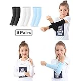 Newbyinn Arm Sleeves for Kids 1 Pair/ 3 Pairs, UV Sun Protection Cooling Sleeves to Cover Arms