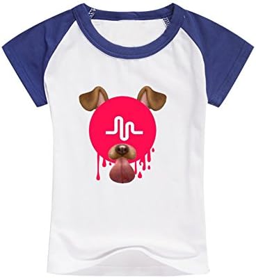 Justfly Unisex Toddler Cotton Musically Melting Dog Raglan Crew Neck T-shirt XL Royal Blue