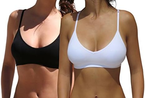 Women's Sexy Deep-V Neck Everyday Padded Racerback Strappy Yoga Bralette