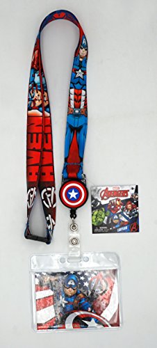 Marvel Captain America Lanyard with Zip Lock Card Holder