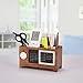 Artinova Wooden Pen Cup Office Supplies Desk Organizer Pen and Pencil Holder Stationery Storage Box with Calendar for The Desk ARTA-0006W …