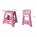 ACKO Folding Step Stool for Adults and Kids 16 Inch Stool Non Slip Step Stool Folding Heavy Duty Plastic Foldable Stepstool, Step Stools Hold Up to 300lb Stepping Stool Pink 1 Pack