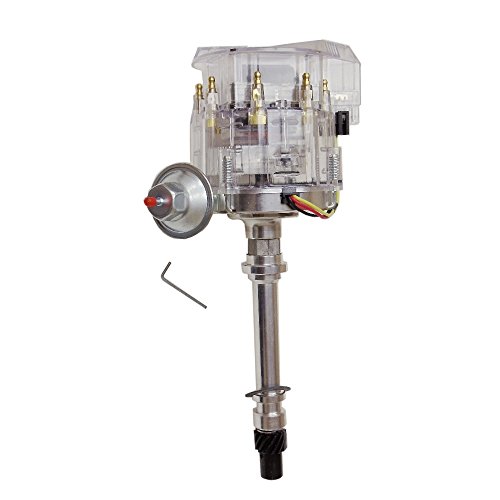 For SBC BBC Chevy 305 350 454 V8's HEI Distributor with Clear Cap 65k 65,000 Volt
